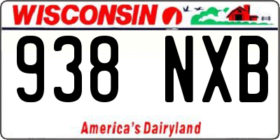 WI license plate 938NXB