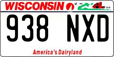 WI license plate 938NXD
