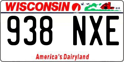 WI license plate 938NXE