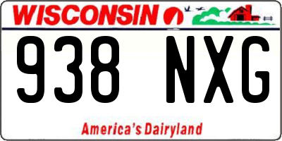 WI license plate 938NXG