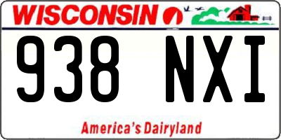 WI license plate 938NXI
