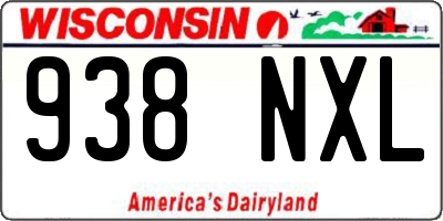 WI license plate 938NXL