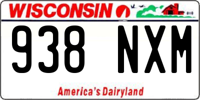WI license plate 938NXM