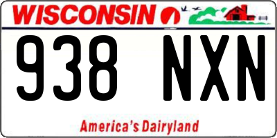 WI license plate 938NXN