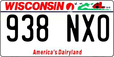 WI license plate 938NXO