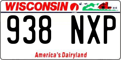 WI license plate 938NXP