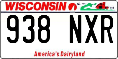 WI license plate 938NXR