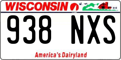WI license plate 938NXS