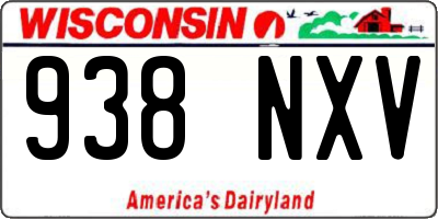 WI license plate 938NXV