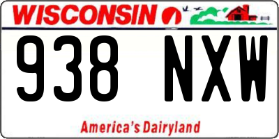 WI license plate 938NXW