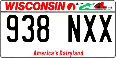 WI license plate 938NXX