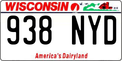 WI license plate 938NYD