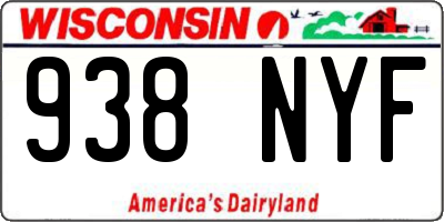WI license plate 938NYF