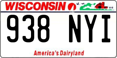 WI license plate 938NYI
