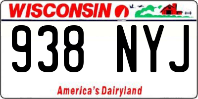 WI license plate 938NYJ