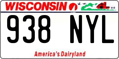 WI license plate 938NYL