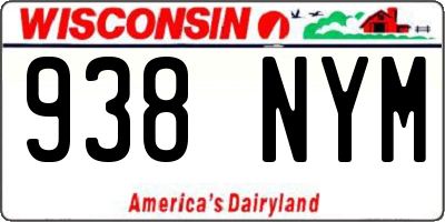WI license plate 938NYM