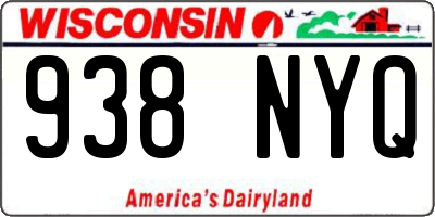 WI license plate 938NYQ