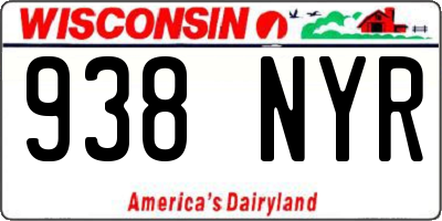 WI license plate 938NYR