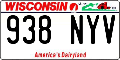 WI license plate 938NYV