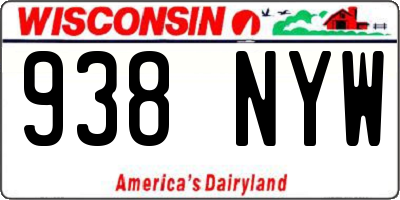 WI license plate 938NYW