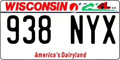 WI license plate 938NYX