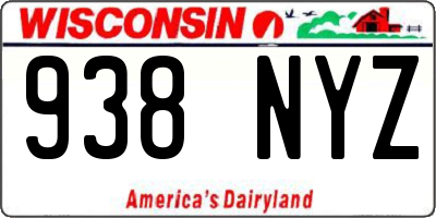 WI license plate 938NYZ
