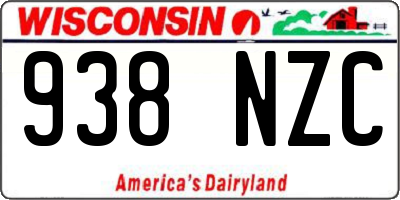 WI license plate 938NZC