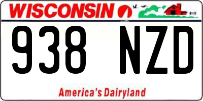 WI license plate 938NZD