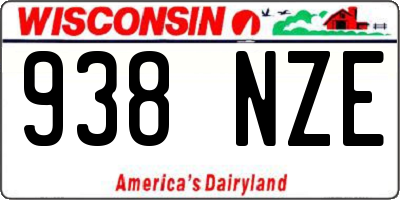 WI license plate 938NZE