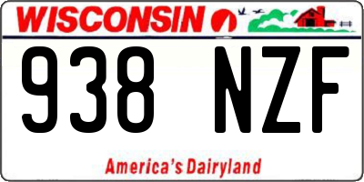 WI license plate 938NZF