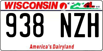 WI license plate 938NZH
