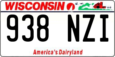 WI license plate 938NZI