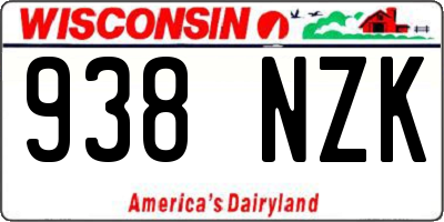 WI license plate 938NZK