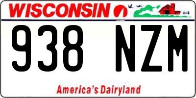 WI license plate 938NZM
