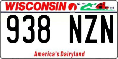 WI license plate 938NZN