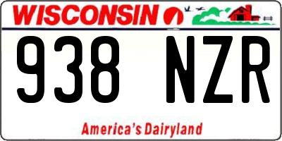 WI license plate 938NZR