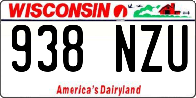 WI license plate 938NZU