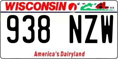 WI license plate 938NZW