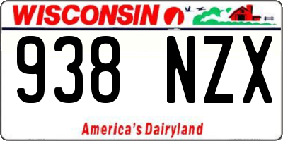 WI license plate 938NZX