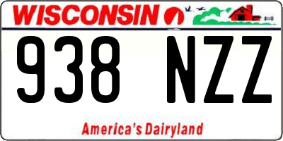 WI license plate 938NZZ