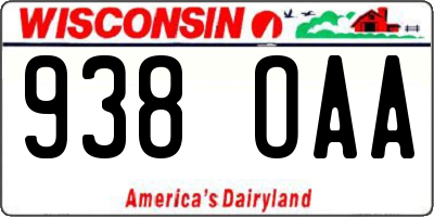 WI license plate 938OAA