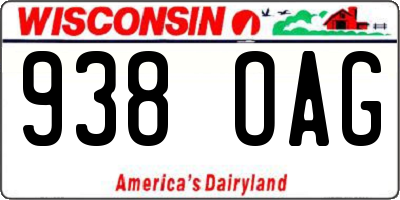 WI license plate 938OAG