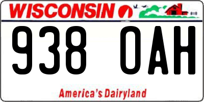 WI license plate 938OAH
