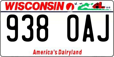 WI license plate 938OAJ
