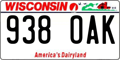 WI license plate 938OAK