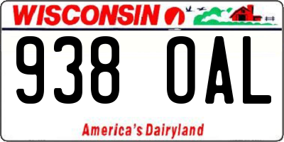 WI license plate 938OAL