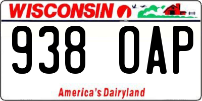 WI license plate 938OAP
