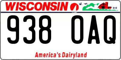 WI license plate 938OAQ