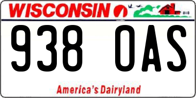 WI license plate 938OAS